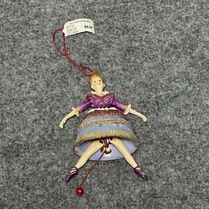 Vtg Kurt Adler Nutcracker Ballet Clara Ornament Pull String Dancing Ballerina OS